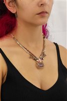 Collana Ayala Bar Donna Plum Wine in Lega metallica Cristallo H3633 - H3633